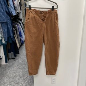 Zara chestnut brown denim baggy jeans